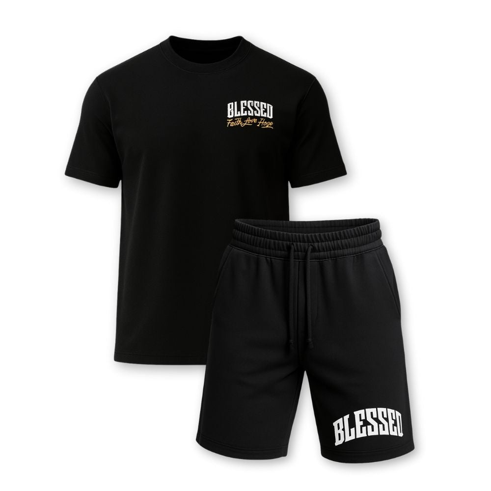 MENS PRINTED CORD SET- BLACK