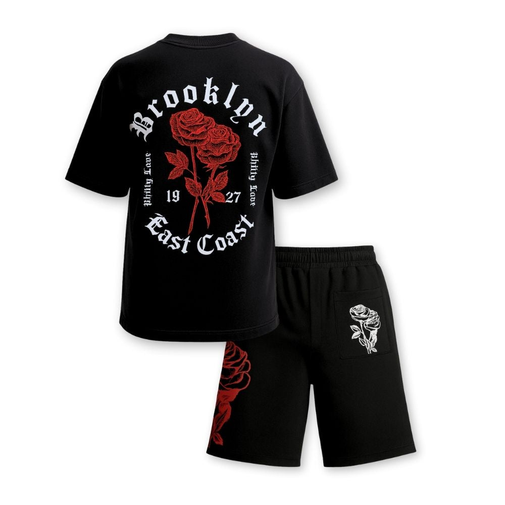 MENS PRINTED CORD SET- BLACK