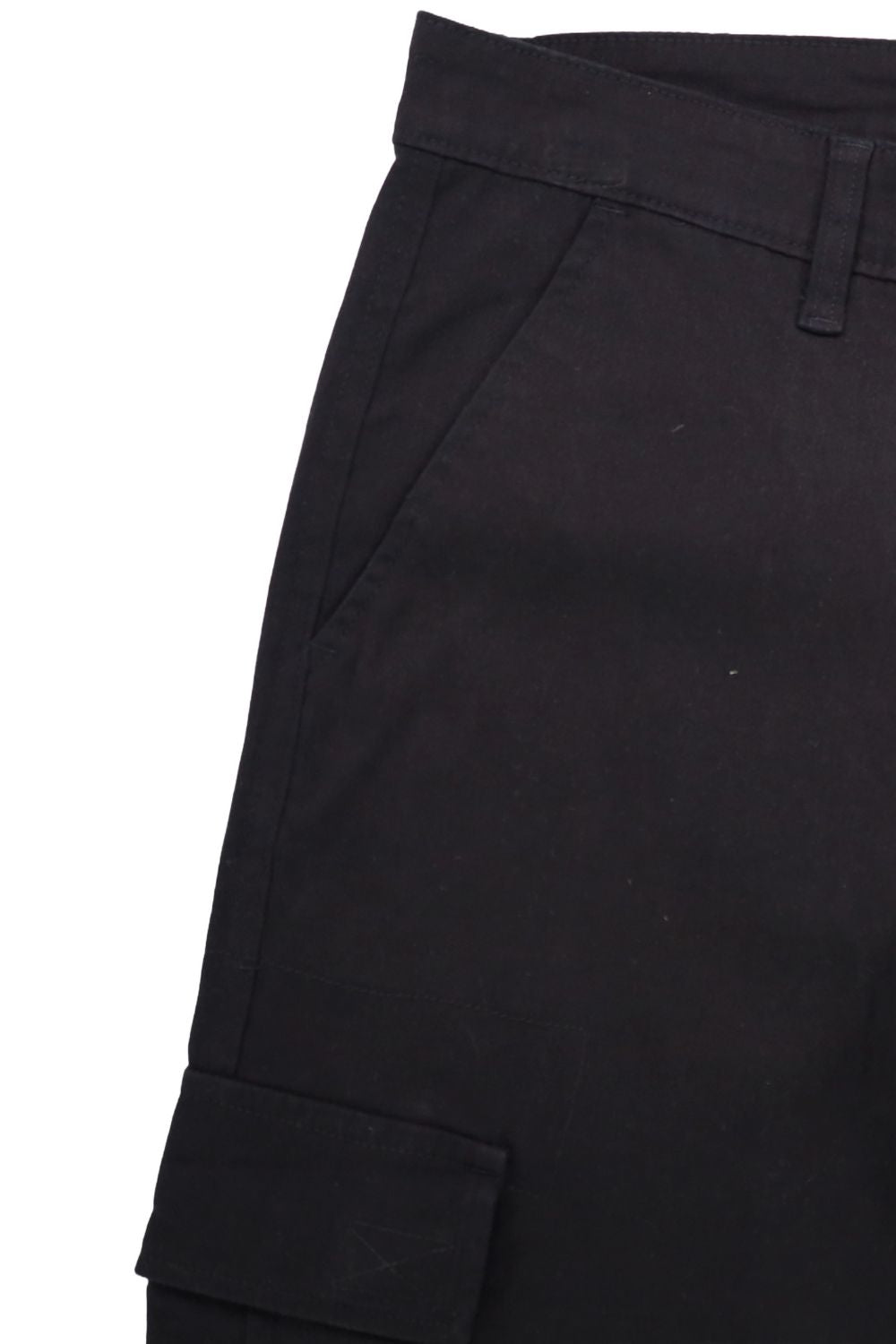 MENS STRETCH TWILL CARGO PANTS WITH PEACH EFFECT - BLACK
