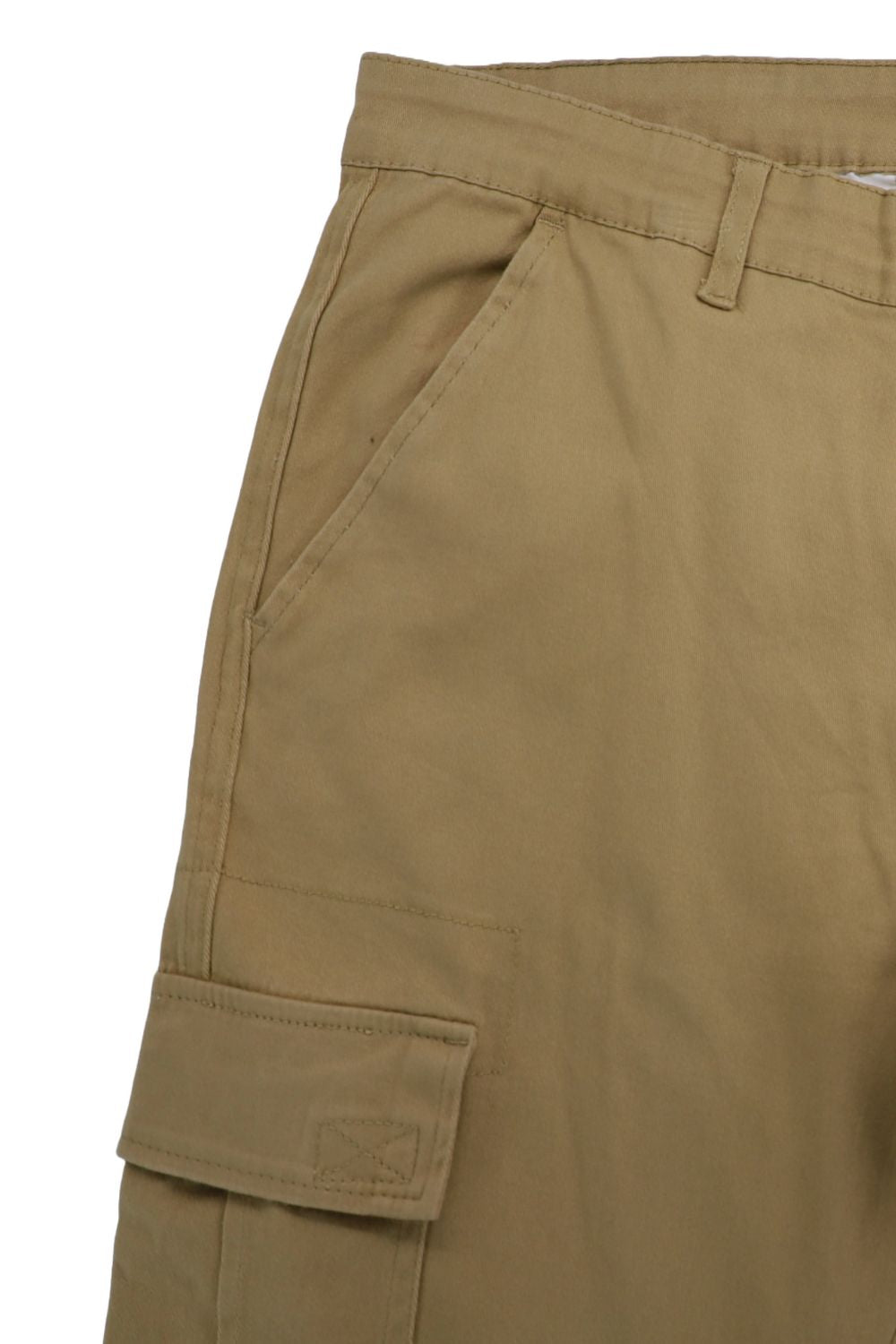 MENS STRETCH TWILL CARGO PANTS WITH PEACH EFFECT - KHAKI