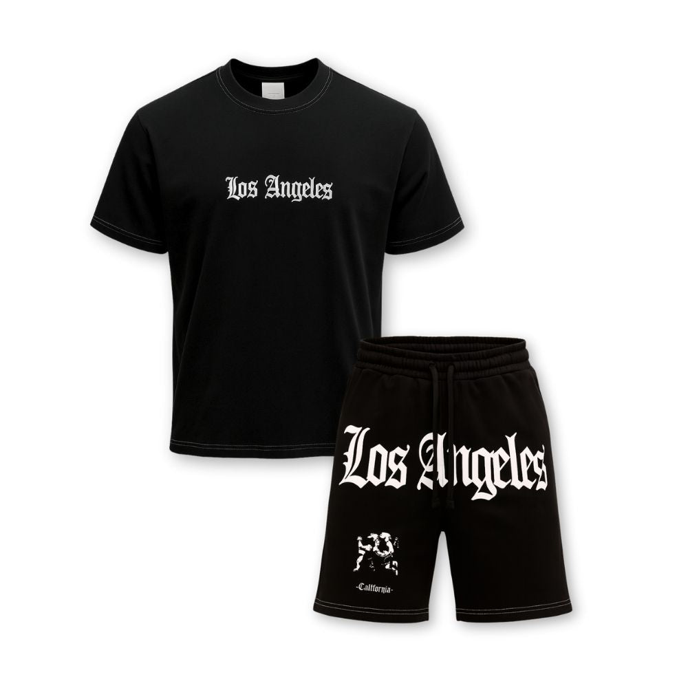 MENS PRINTED CORD SET- BLACK
