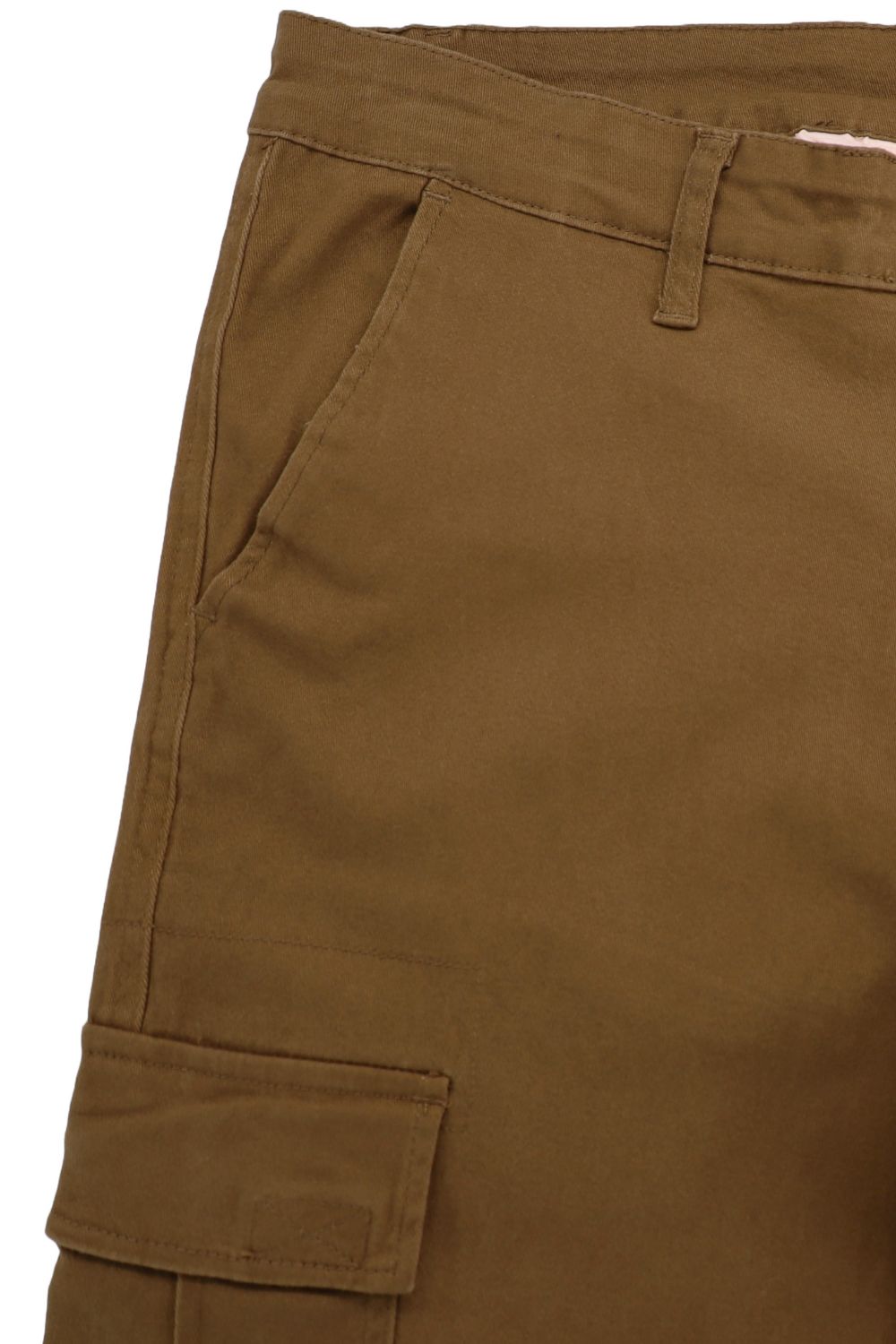 MENS STRETCH TWILL CARGO PANTS WITH PEACH EFFECT - TOBACCO