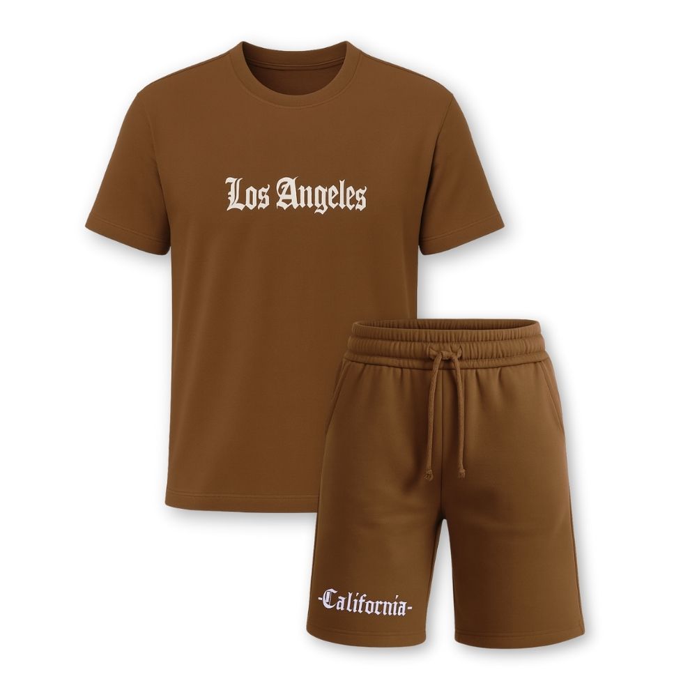MENS PRINTED CORD SET- BROWN