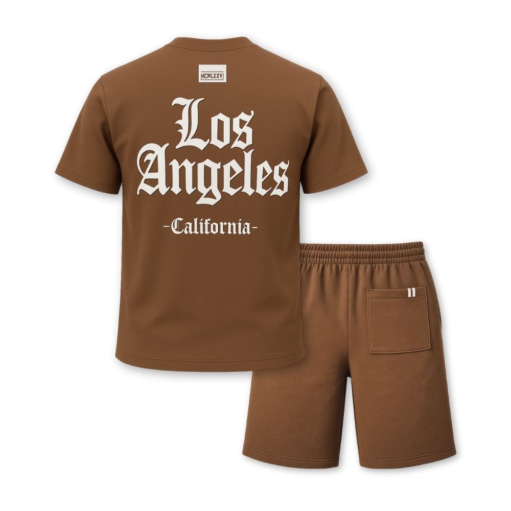 MENS PRINTED CORD SET- BROWN