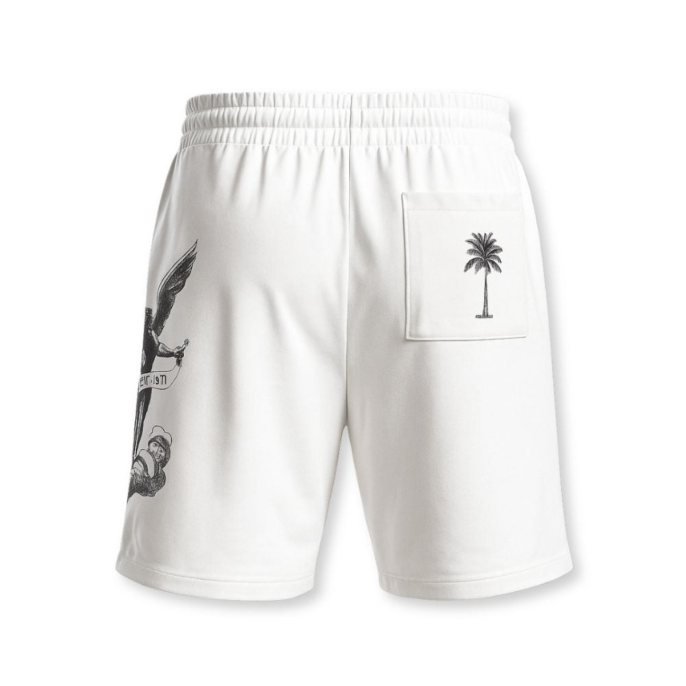 MENS PRINTED CORD SET- WHITE