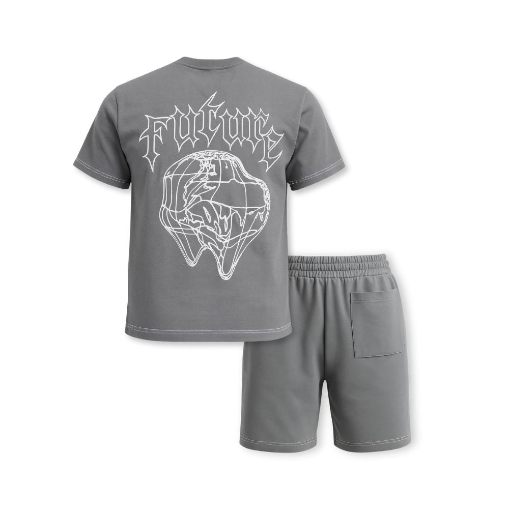 MENS PRINTED CORD SET- GREY