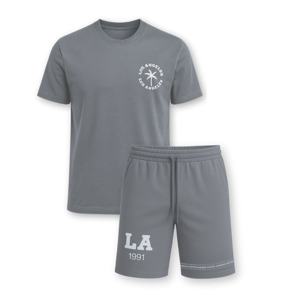 MENS PRINTED CORD SET- GREY
