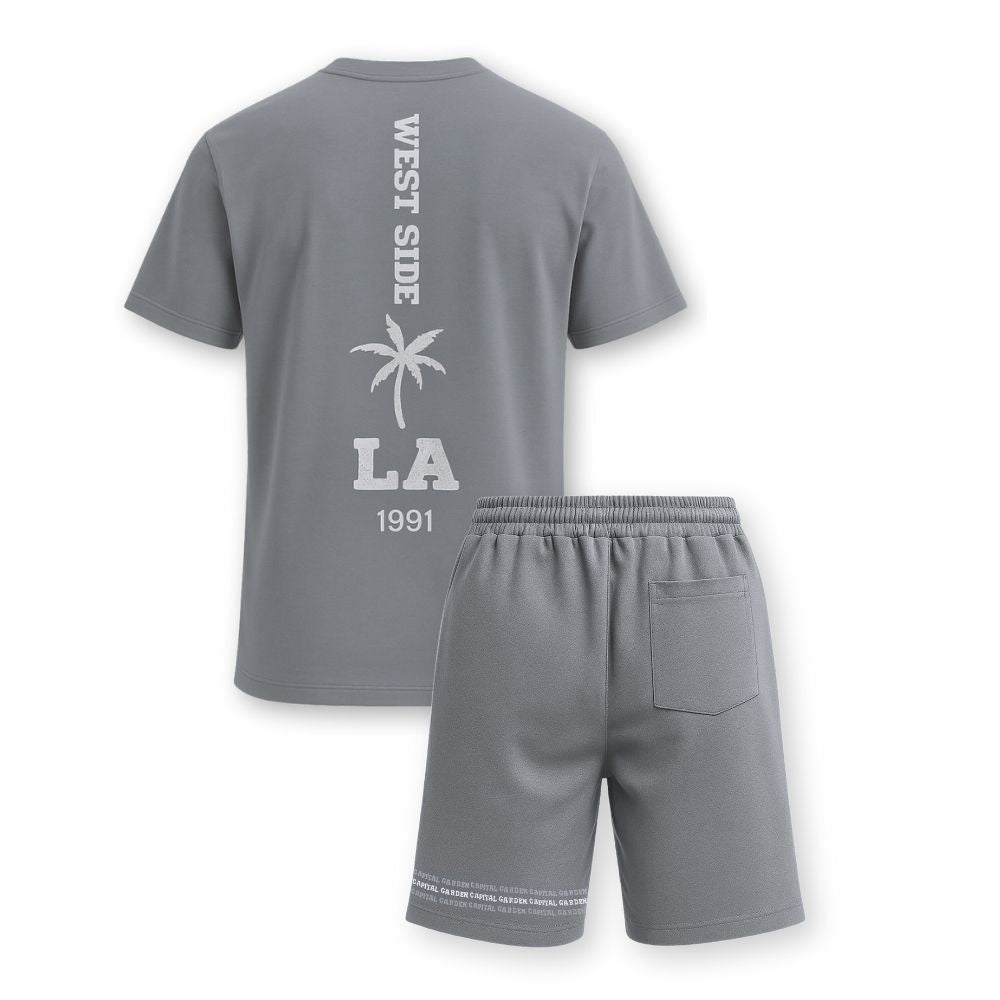 MENS PRINTED CORD SET- GREY