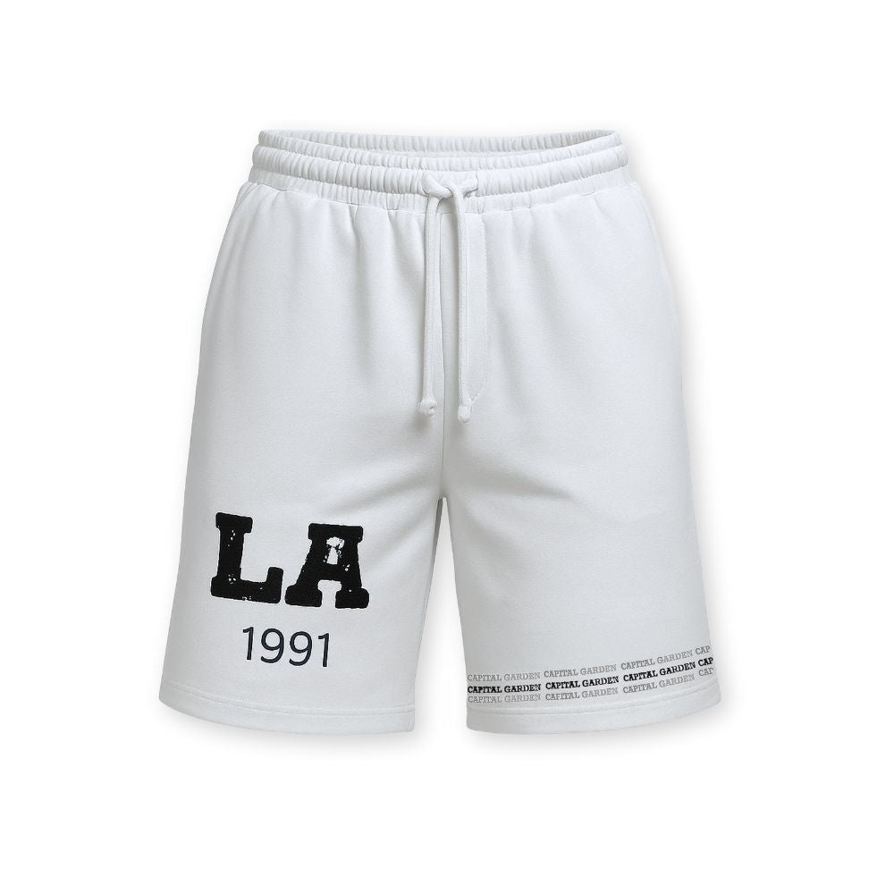 MENS PRINTED CORD SET- WHITE